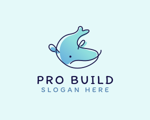 Humpback Whale Doodle logo design