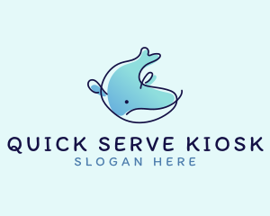 Humpback Whale Doodle logo design