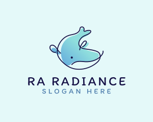 Humpback Whale Doodle logo design