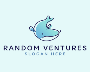 Humpback Whale Doodle logo design