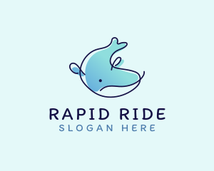 Humpback Whale Doodle logo design