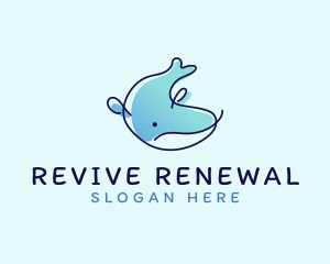 Humpback Whale Doodle logo design