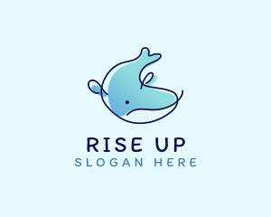 Humpback Whale Doodle logo design