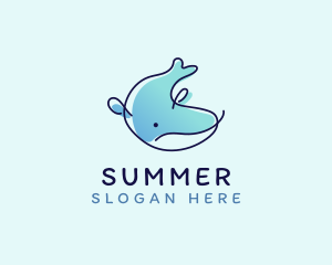 Humpback Whale Doodle logo design