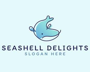 Humpback Whale Doodle logo design