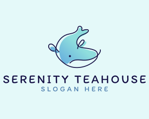 Humpback Whale Doodle logo design