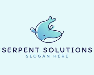 Humpback Whale Doodle logo design