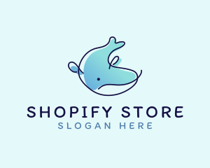 Humpback Whale Doodle logo design