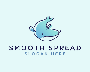 Humpback Whale Doodle logo design