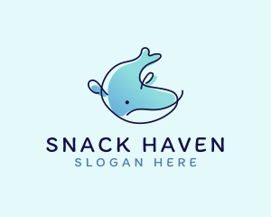 Humpback Whale Doodle logo design