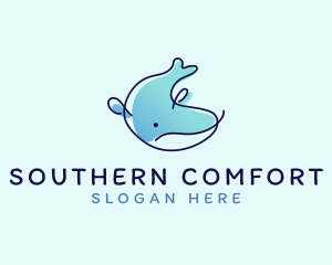 Humpback Whale Doodle logo design