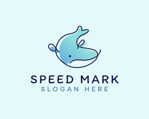 Humpback Whale Doodle logo design