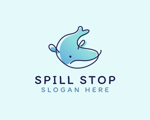 Humpback Whale Doodle logo design