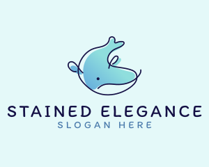 Humpback Whale Doodle logo design