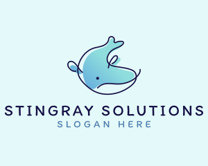 Humpback Whale Doodle logo design