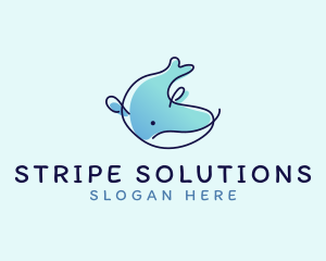 Humpback Whale Doodle logo design