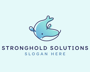 Humpback Whale Doodle logo design