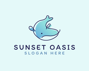 Humpback Whale Doodle logo design