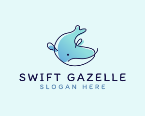 Humpback Whale Doodle logo design