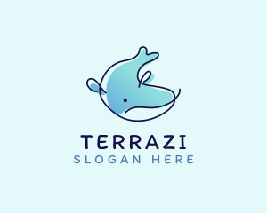 Humpback Whale Doodle logo design