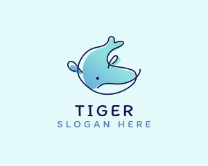 Humpback Whale Doodle logo design