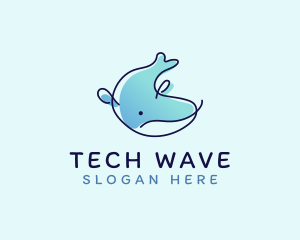 Humpback Whale Doodle logo design