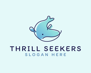 Humpback Whale Doodle logo design