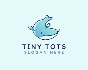 Humpback Whale Doodle logo design