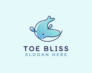 Humpback Whale Doodle logo design