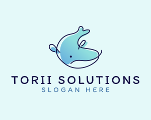 Humpback Whale Doodle logo design