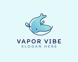 Humpback Whale Doodle logo design