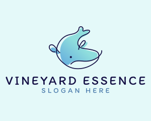 Humpback Whale Doodle logo design