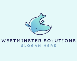 Humpback Whale Doodle logo design