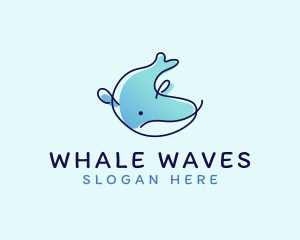 Humpback Whale Doodle logo design