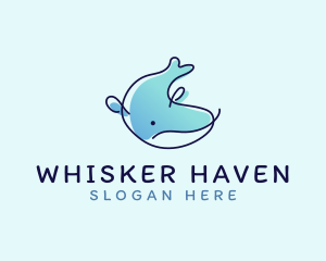 Humpback Whale Doodle logo design