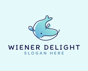 Humpback Whale Doodle logo design