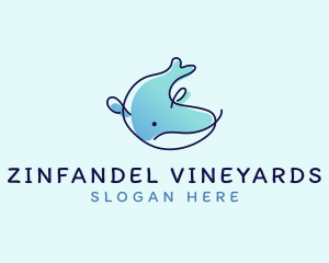 Humpback Whale Doodle logo design