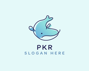 Humpback Whale Doodle logo design