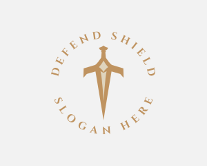 Defend - Elegant Dagger Sword Letter T logo design