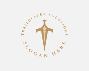 Elegant Dagger Sword Letter T logo design