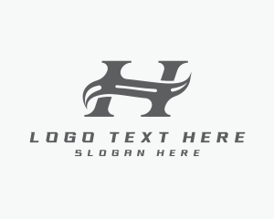 Monochromatic - Road Swoosh Business Letter H logo design