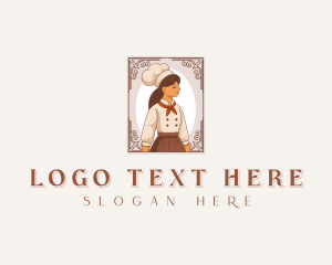 Character - Woman Baker Chef logo design