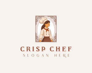 Woman Baker Chef logo design