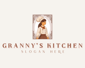 Woman Baker Chef logo design