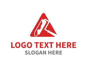 Paint Services - Paint Roller  Triangle logo design