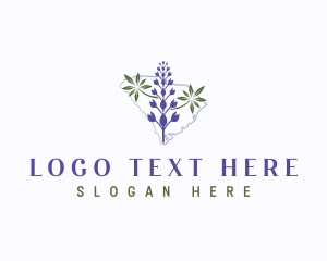 Map - South Carolina Sky Lupine Flower logo design