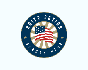 American Patriotic Flag logo design