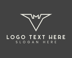 Cyber - Bat Wing Letter M logo design