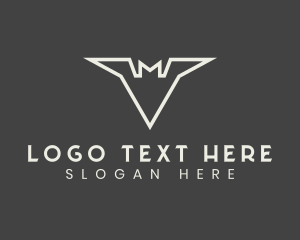 Yellow - Bat Wing Letter M logo design