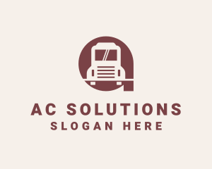 Delivery Truck Letter A logo design